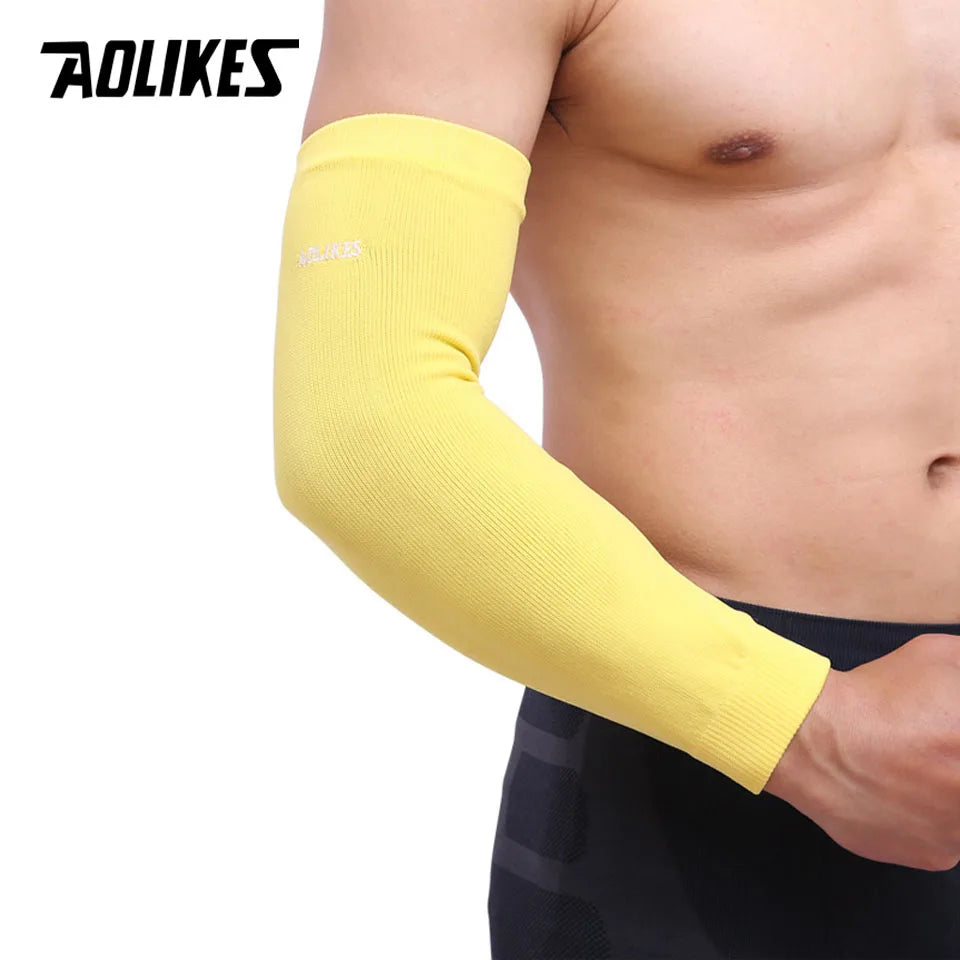 AOLIKES 1PCS Elastic Basketball Tennis arm Sleeve Armband Soccer Volleyball Elbow Protector Pain Band
