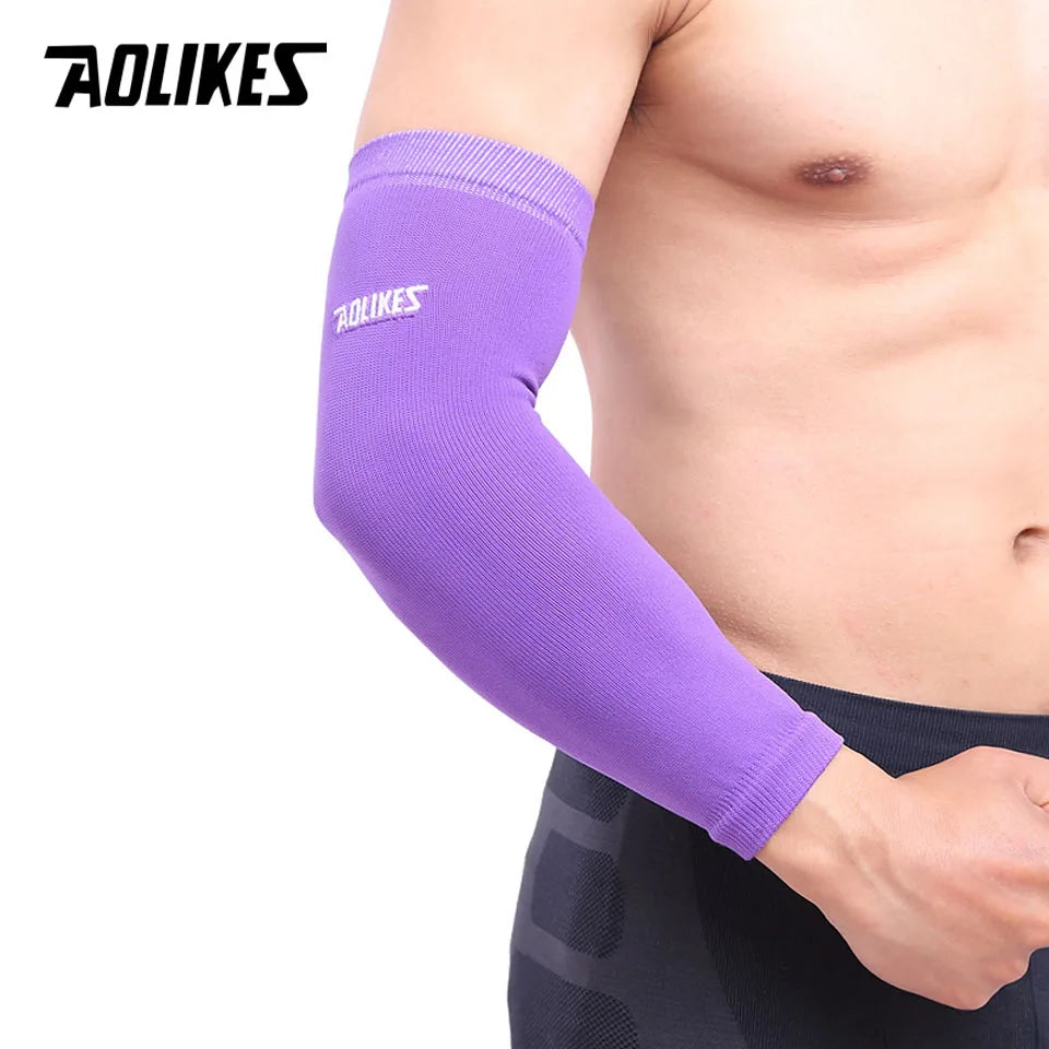 AOLIKES 1PCS Elastic Basketball Tennis arm Sleeve Armband Soccer Volleyball Elbow Protector Pain Band
