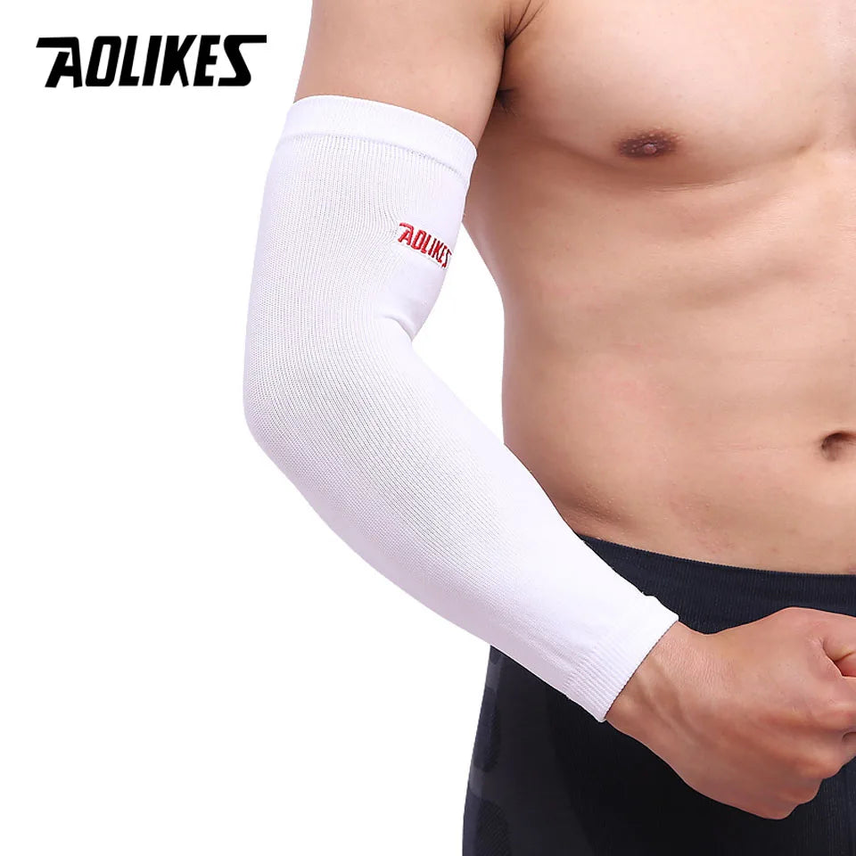 AOLIKES 1PCS Elastic Basketball Tennis arm Sleeve Armband Soccer Volleyball Elbow Protector Pain Band